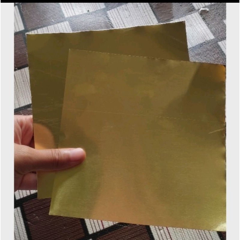 lembaran plat kuningan ukuran 15×15cm tebal 0,3mm