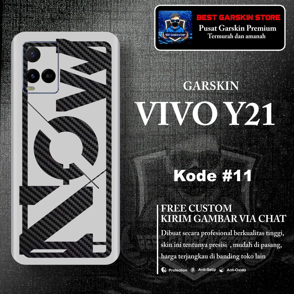 (Isi 2 Pcs) Garskin Stiker Vivo Y21 Motif 11-15 ( Bisa Request Gambar)