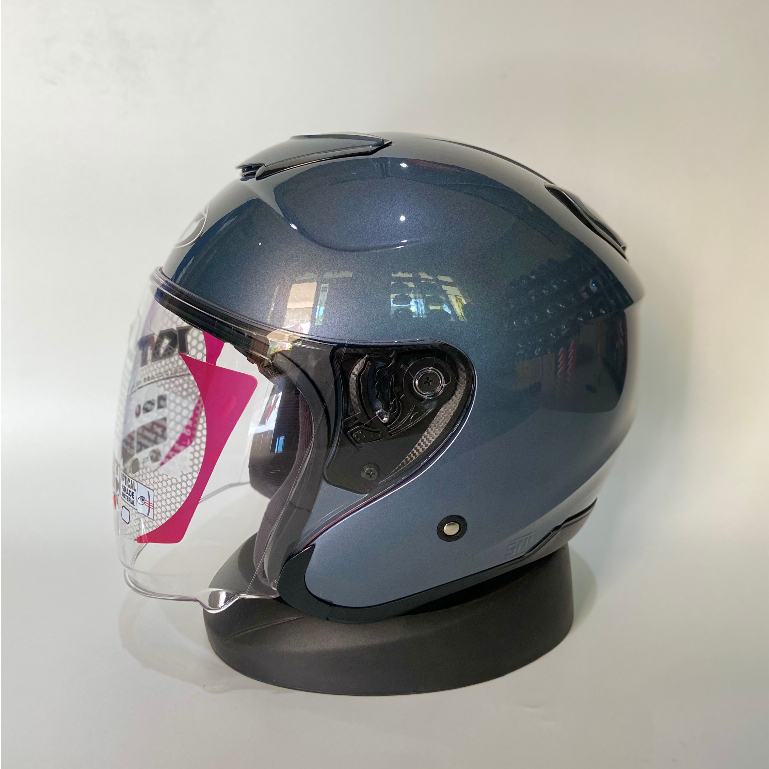 KYT Kyoto All Grey Abu Glossy Helm Open Face Original