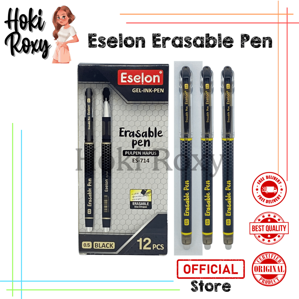 

12pcs Pulpen HAPUS / Pulpen bisa dihapus / Erasable pen ESELON ES714