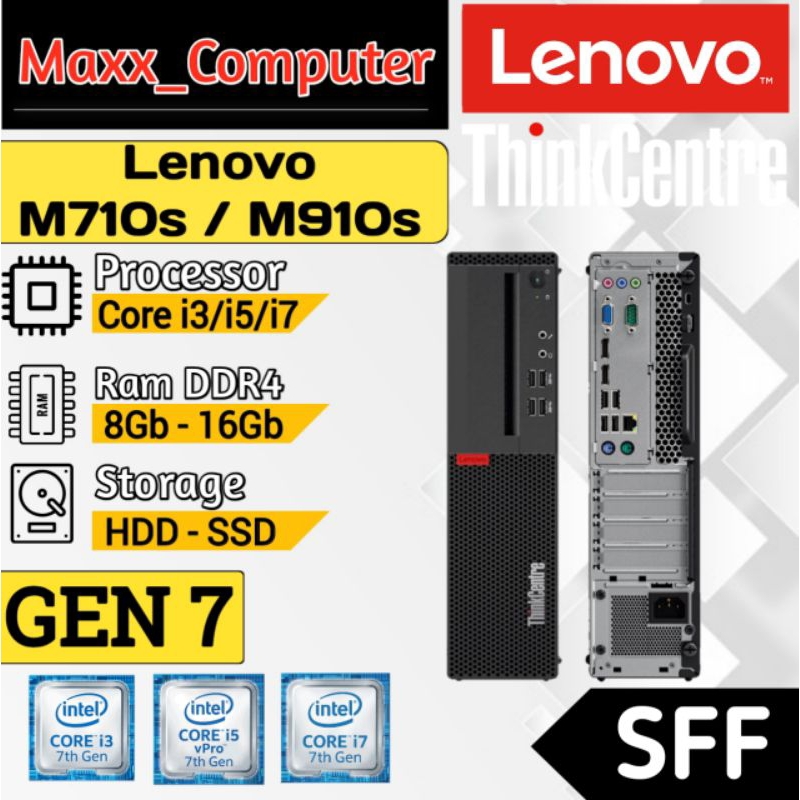 Pc Lenovo M910s Core i3 /i5 /i7 Gen 7 Sff Cpu Like New