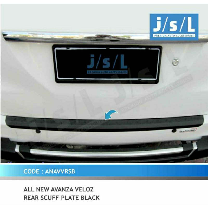 Sill plate belakang mobil all new Avanza / Veloz 2012-2018 hitam jsl