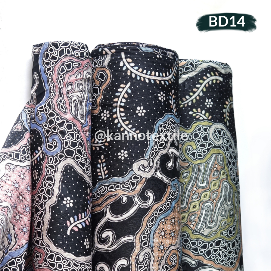 KAIN BATIK HALUS DOBBY BD14 MOTIF ABSTRAK WARNA PINK/HIJAU/ORREN