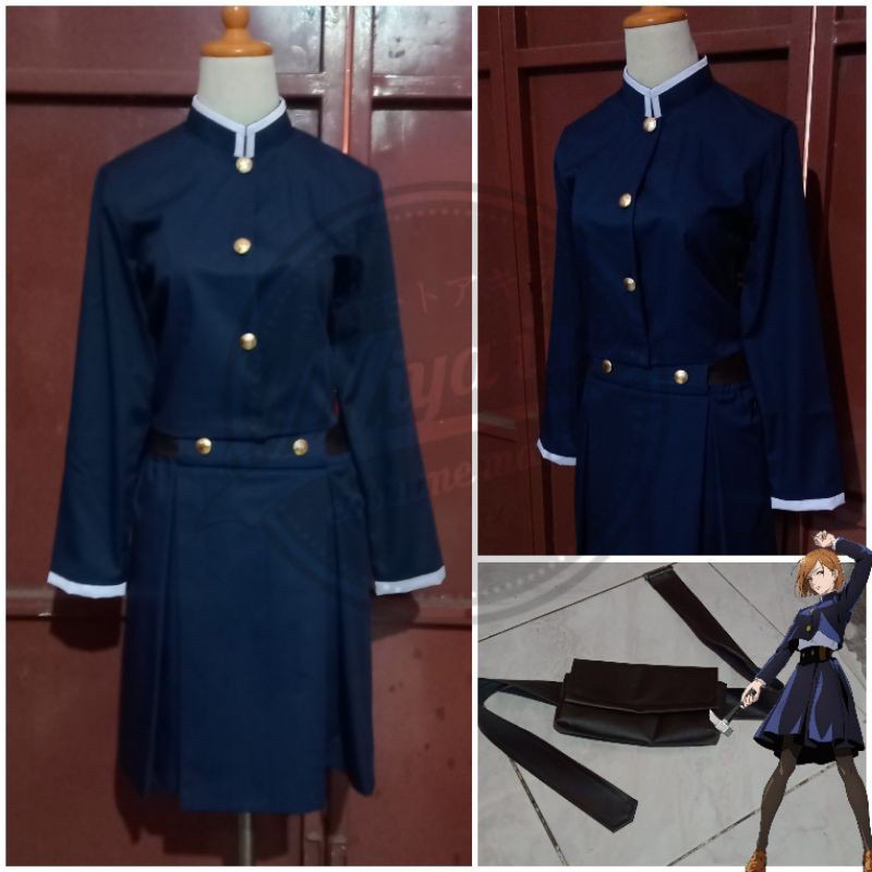 WIG & KOSTUM KUGISAKI NOBARA SATU SET COSPLAY JUJUTSU KAISEN
