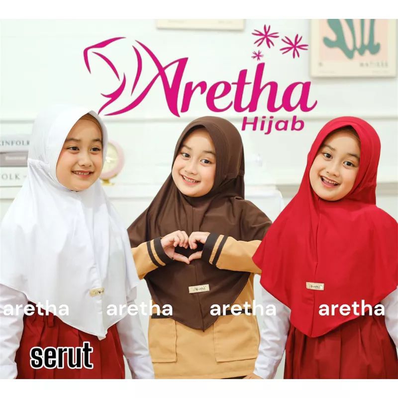 Hijab Anak Sekolah SD Serut Jersey/Kerudung Anak Sd