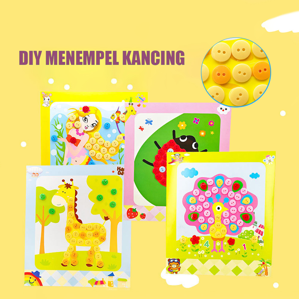 Ucli Diy Menempel Kancing/Painting Button Sticker Kancing Sticker Kancing