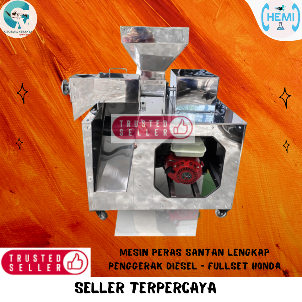 Mesin Peras Santan Lengkap Penggerak Diesel ,(FULLSET HONDA)