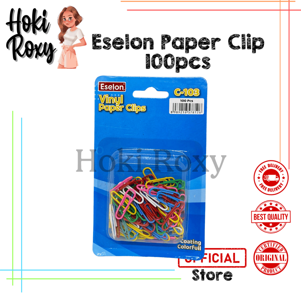 

100pcs Paper Clip Warna Vinyl C103 / Klip / Penjepit Kertas Eselon