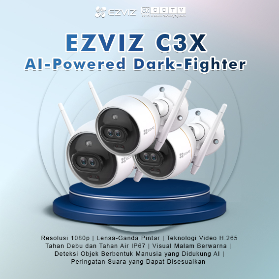 CCTV EZVIZ C3X IP CAMERA OUTDOOR SMART WIFI CAMERA 1080P AI-Powered