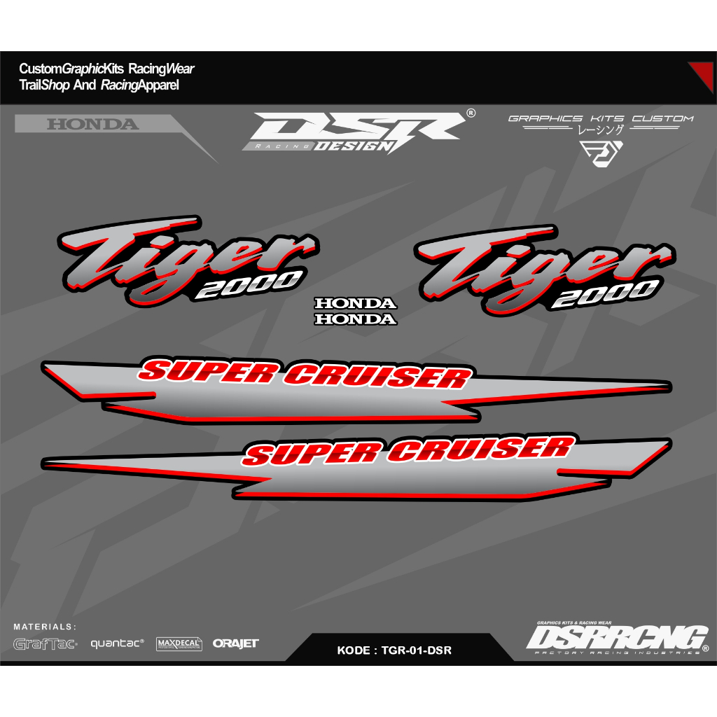 DECAL STRIPING ORI TIGER 2000