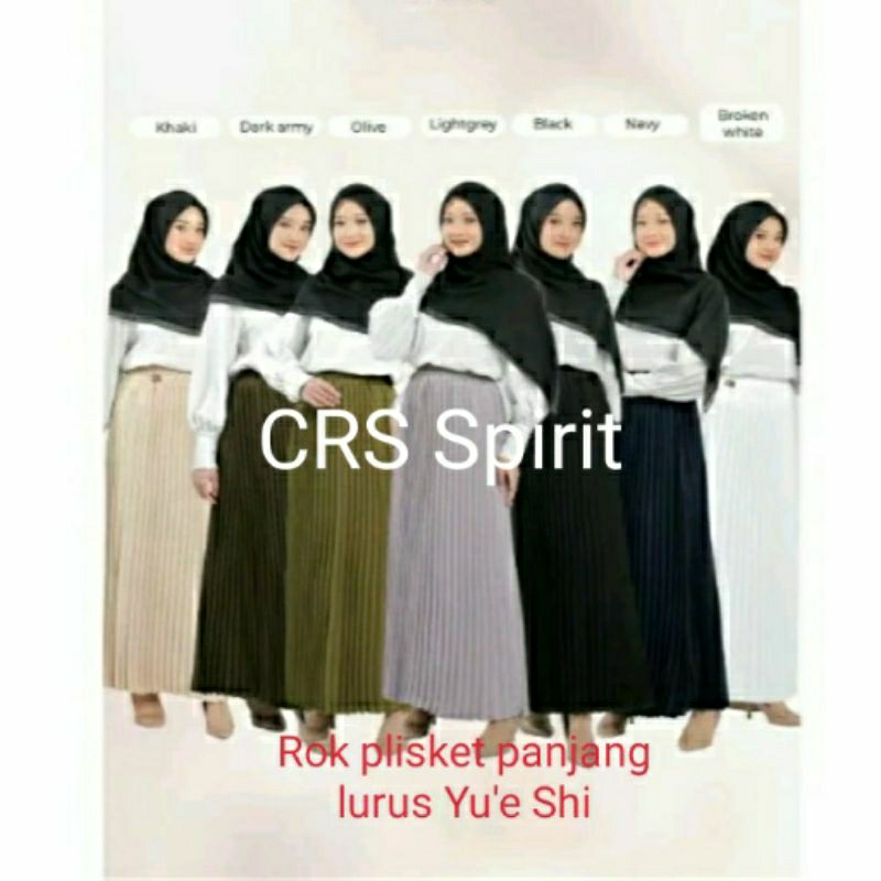 Rok plisket panjang lurus#Rok lurus plisket#Pleated skirt Yu'e Shi#