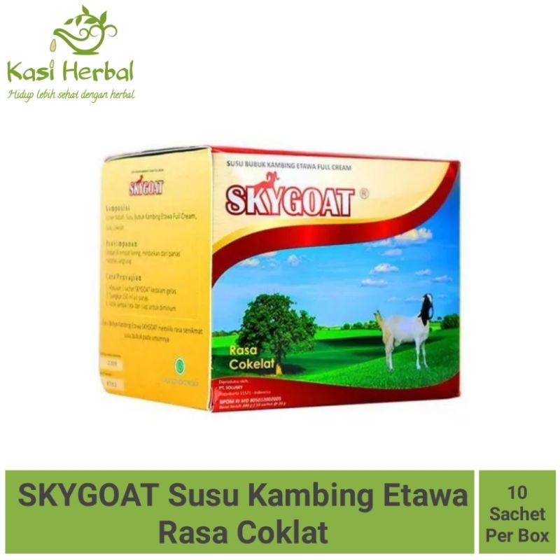 

SKYGOAT - Susu Kambing Etawa Bubuk SKYGOAT Rasa Coklat 1 Box Isi 10 Sachet