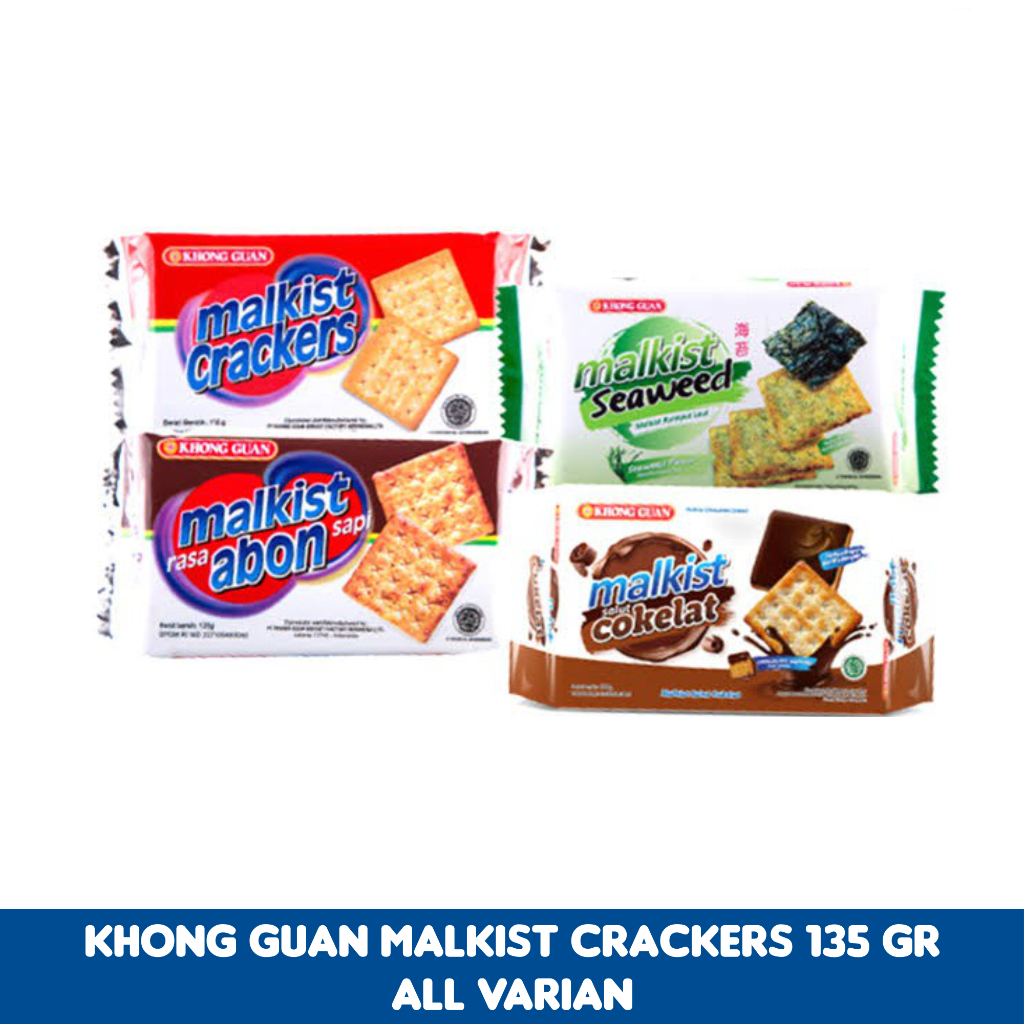 

Khong Guan Malkis Crakers 135 gr All varian Makanan Ringan