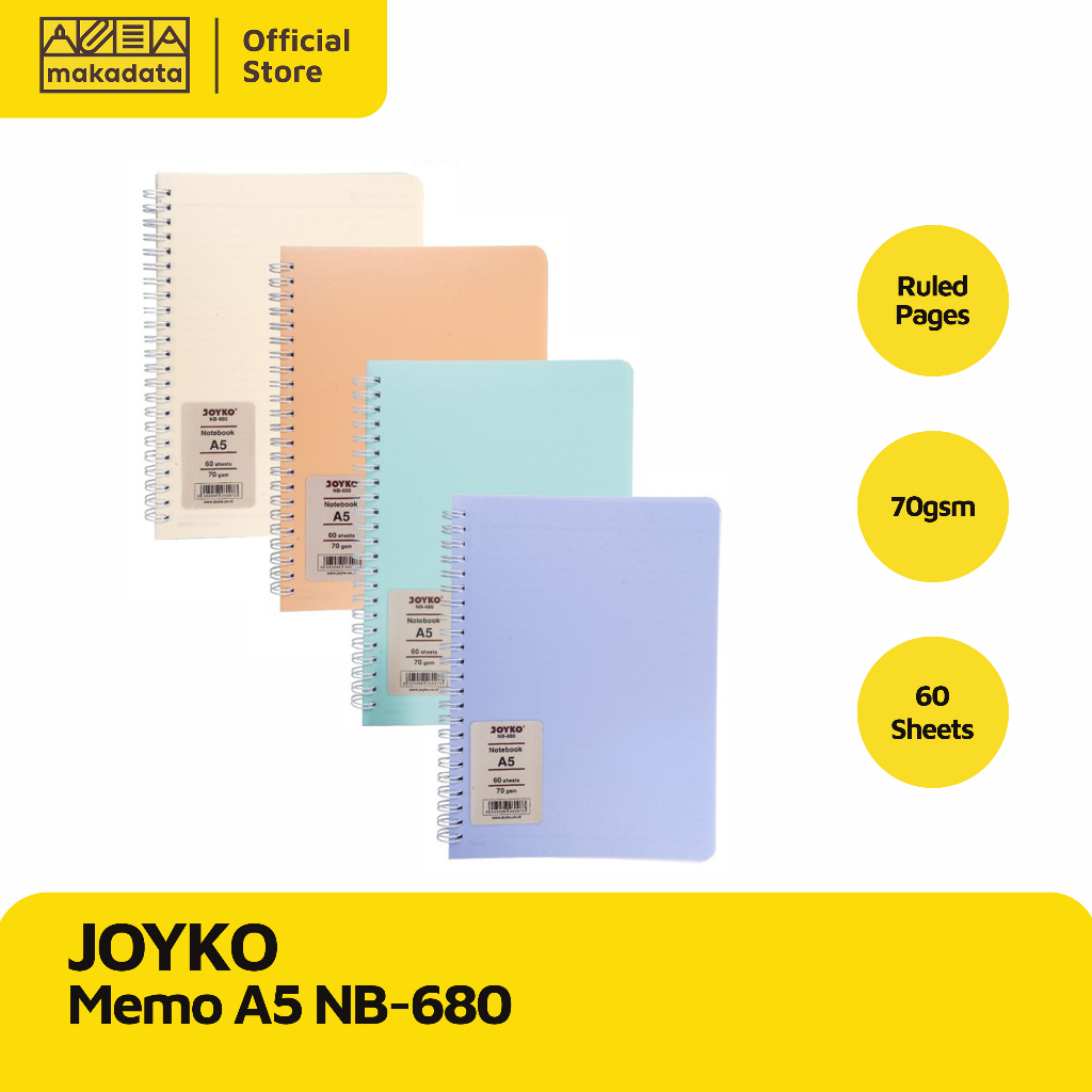 

NOTEBOOK JOYKO A5 60 SHEETS NB-680 (1 PCS) MURAH