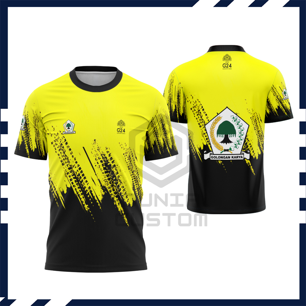 Kaos Baju Partai Golkar Fullprint - Baju Partai Golongan Karya - Kaos Baju Jersey PARTAI GOLKAR PEMI