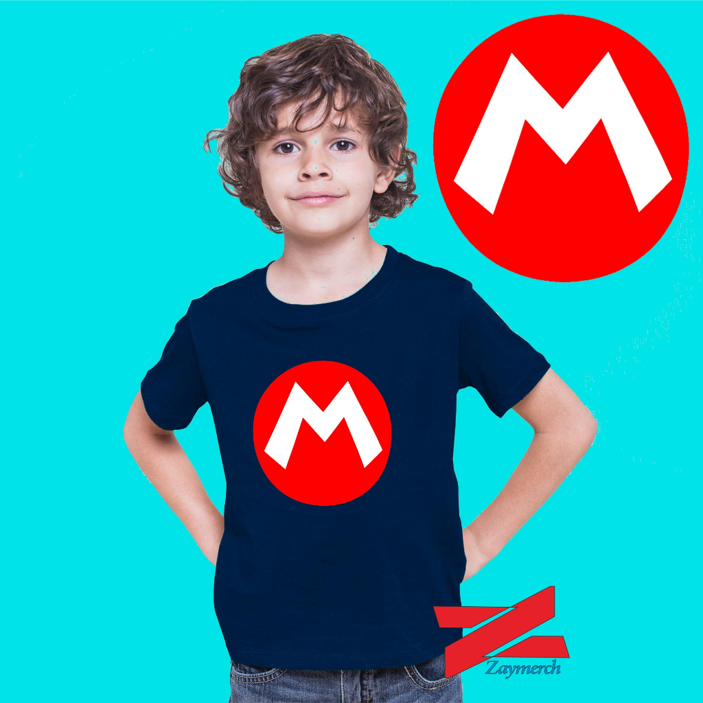 KAOS ANAK MARIO BROS LOGO GAME MARIO BROS