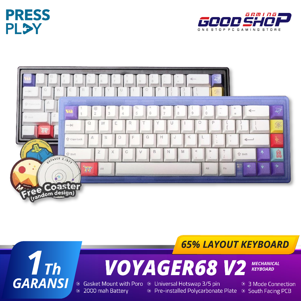 VOYAGER68 v2 65% 67-key Mechanical Keyboard by Press Play