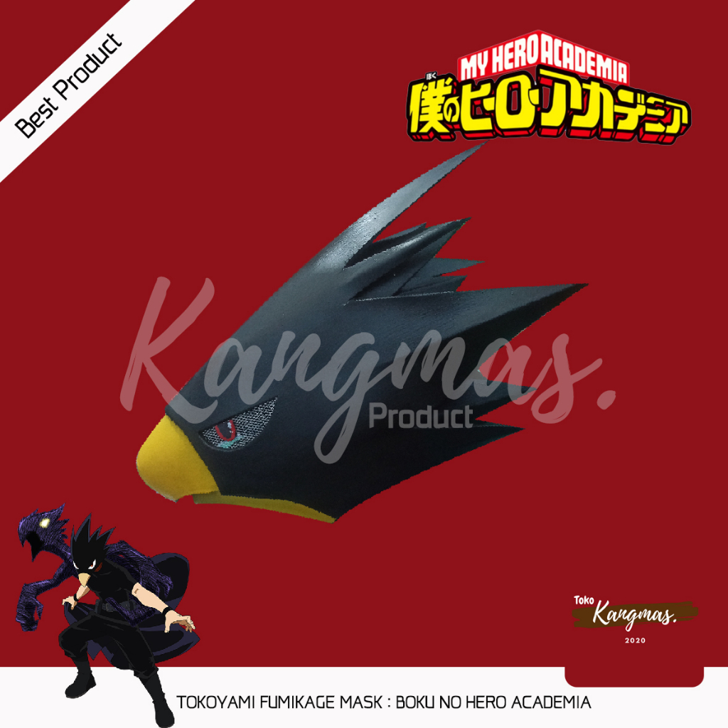 tokoyami fumikage mask boku no hero / topeng tokoyami boku no hero / cosplay boku no hero