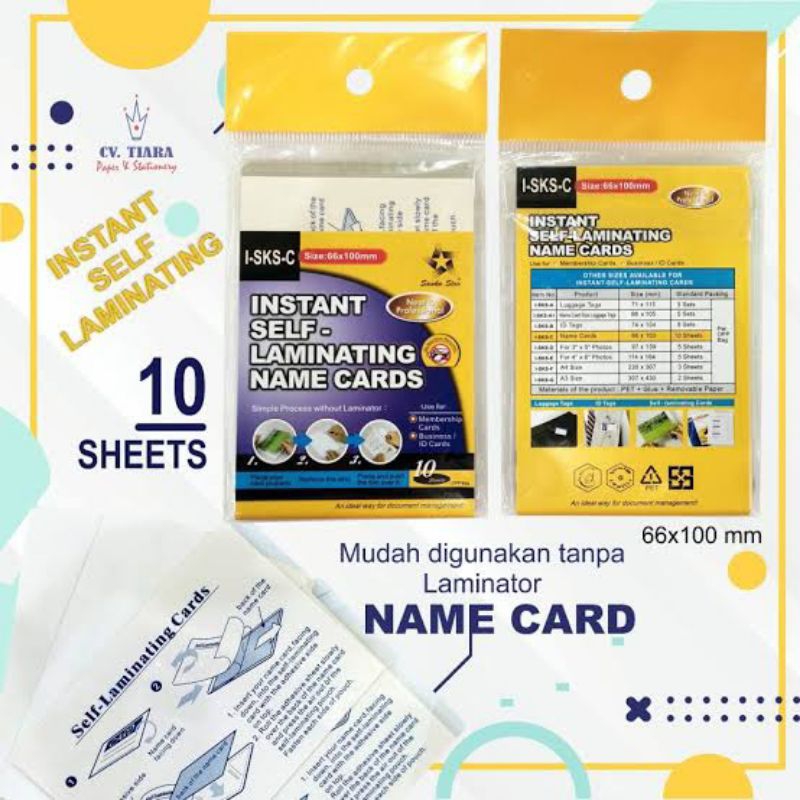 

SANKO STAR INSTANT SELF ADHESIVE FILM PLASTIK LAMINATING KARTU INSTAN