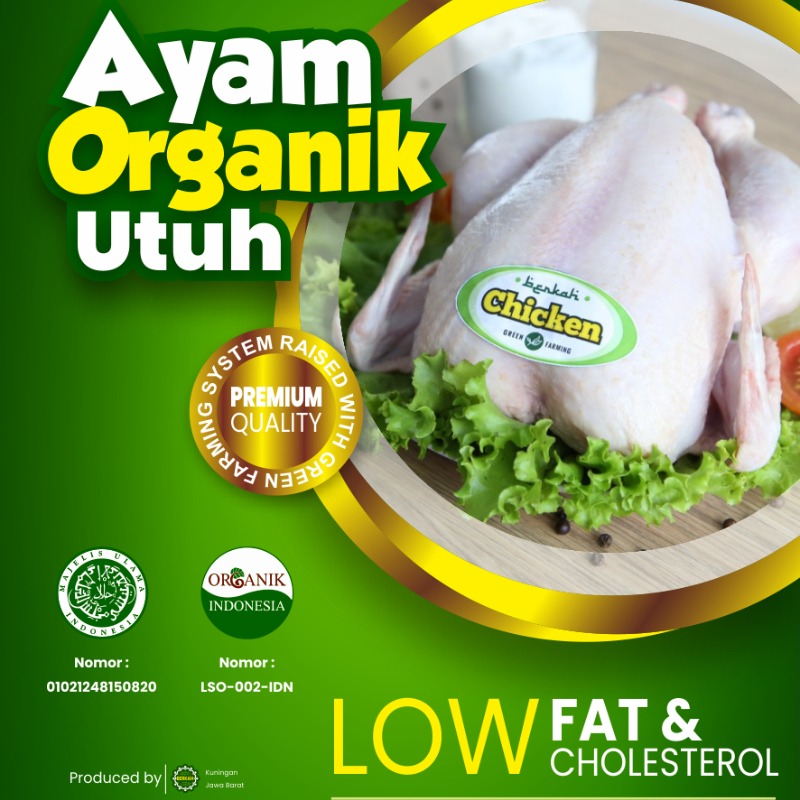 

Berkah Chicken Organik Ayam Utuh Syari Ayam Organik Probiotik 1-1,1Kg