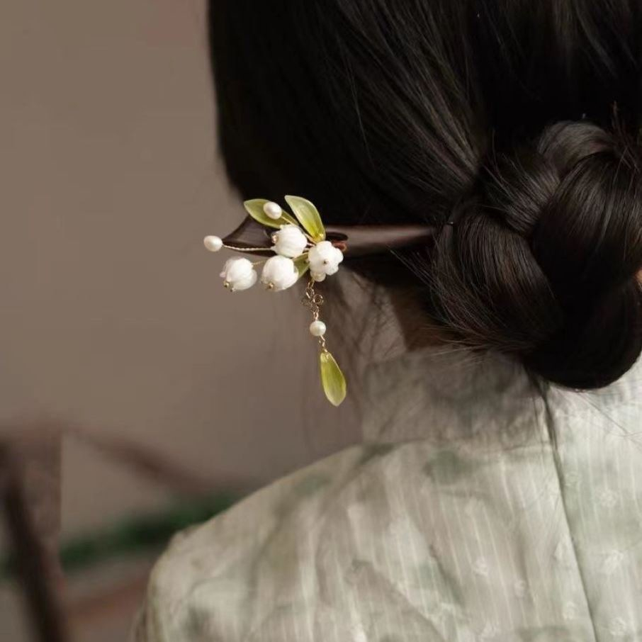 Tusuk konde bunga jepang magnolia flower style hairpin hiasan rambut