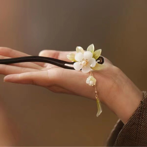 Tusuk konde bunga jepang magnolia flower style hairpin hiasan rambut