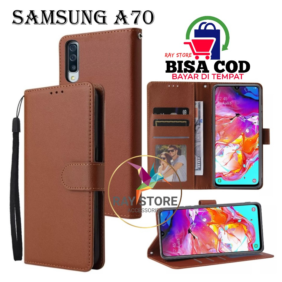 SAMSUNG A 70 FLIP LEATHER CASE PREMIUM-FLIP WALLET CASE UNTUK SAMSUNG A70