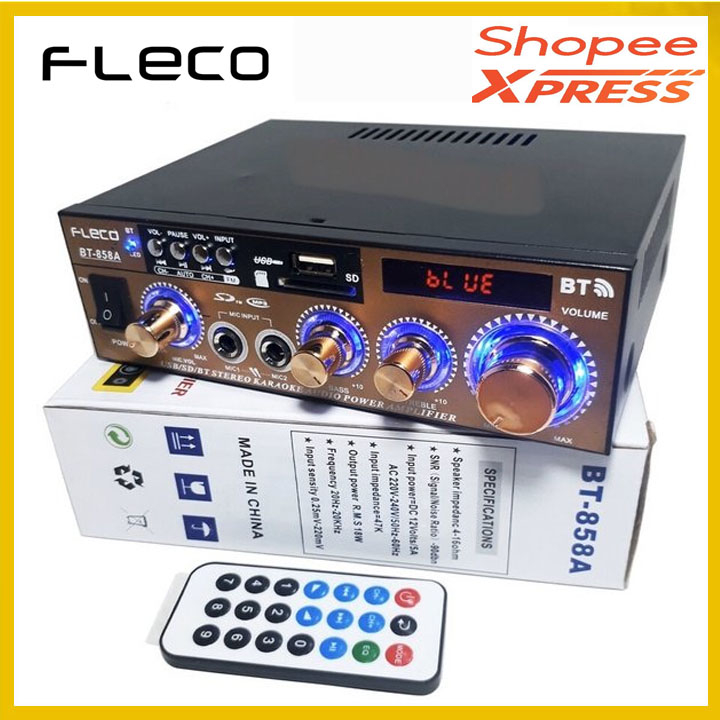Power Amplifier Fleco BT 858A Ampli Subwoofer Bluetooth Fleco BT 858A AC dan DC Amplifier ASLI ORI M