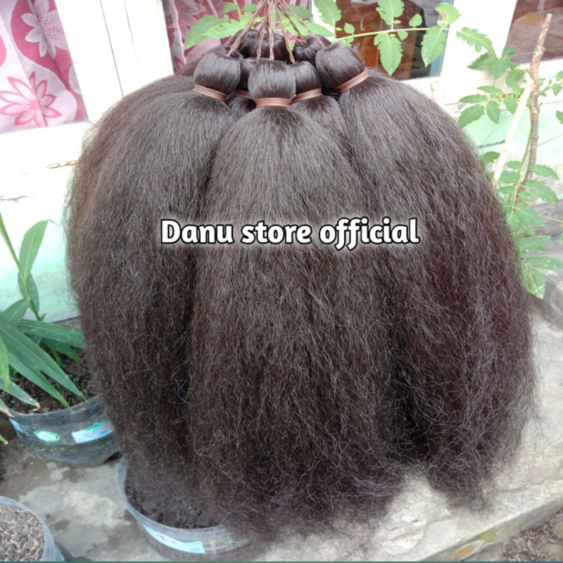 Cemara rambut sambung sintetis warna coklat polos/rambut sambung 1 warna,panjang 80cm