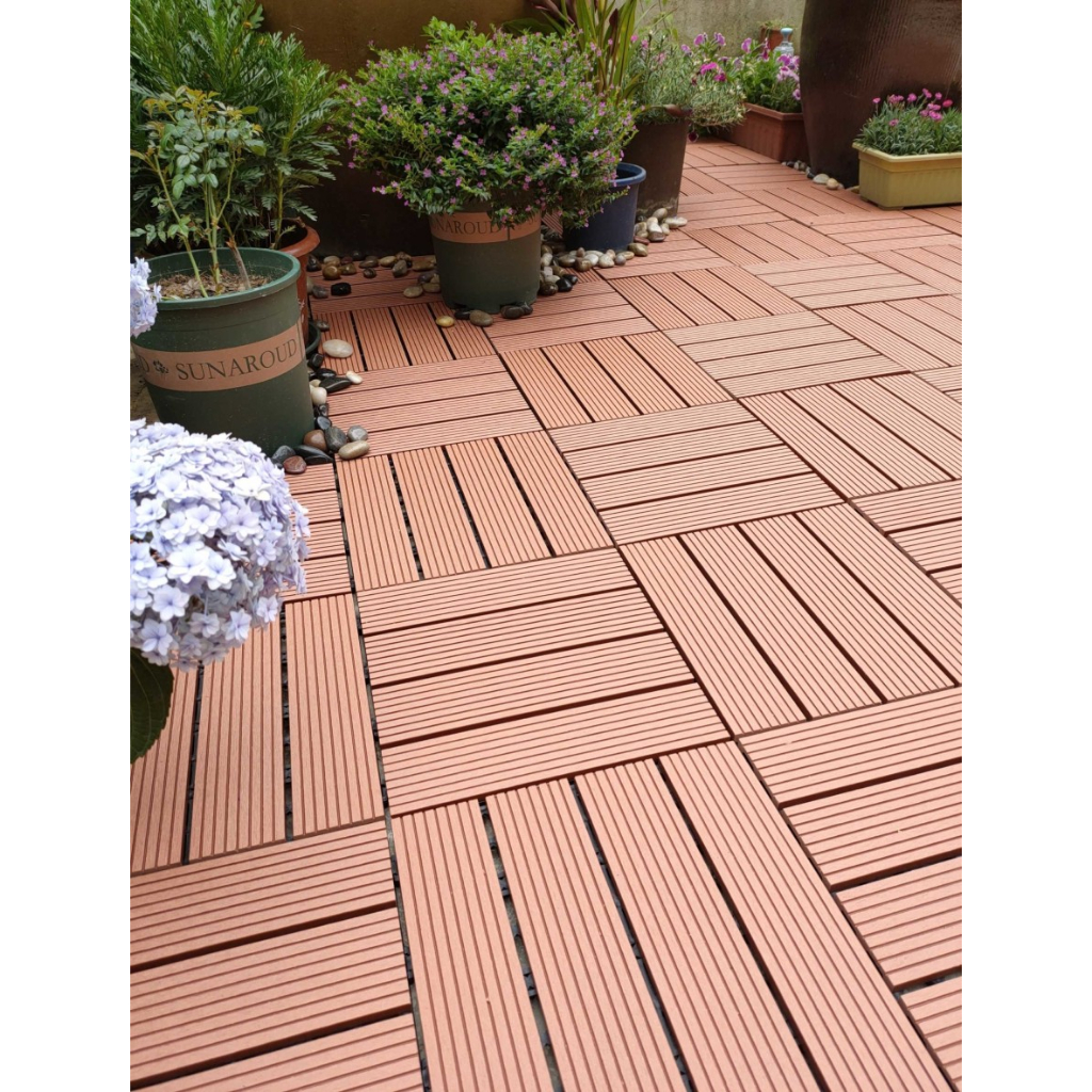 Decking Tile Lantai Kayu Bongkar Pasang / WPC Decking Floor Outdoor Motif Salur