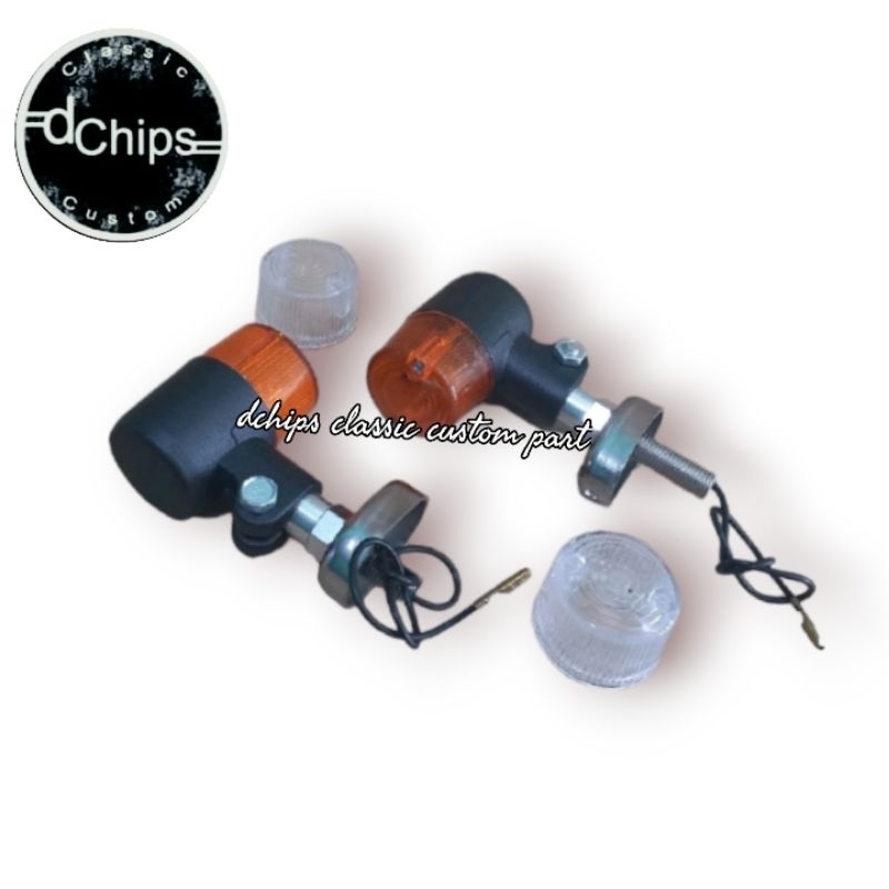 lampu sein sen palu, custom hitam universal