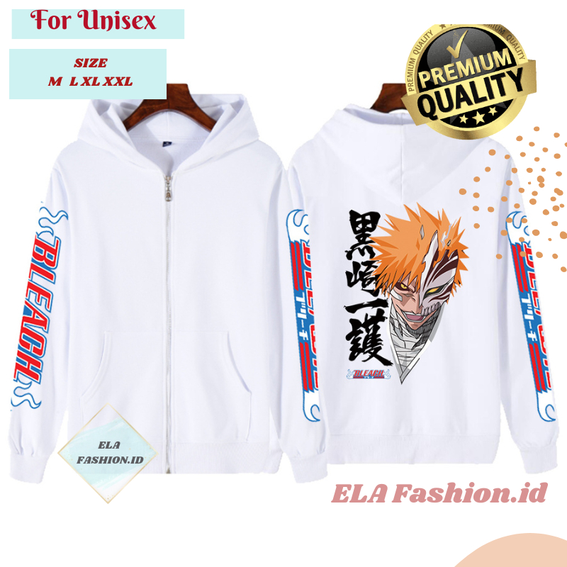 Jaket Zipper Resleting Kurosaki Ichigo Pullover Jacket Bleach Anime