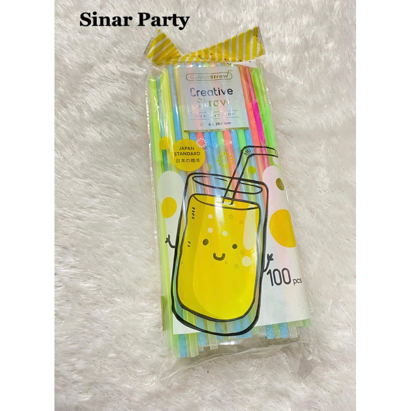 Sedotan Plastik Warna Warni