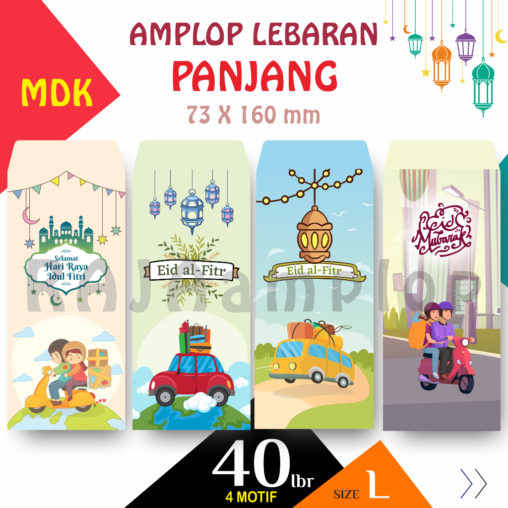

RAJA Amplop - ProMo [40 lbr - 4 Motif] Angpao THR Lebaran Idul Fitri Panjang - MUDIK
