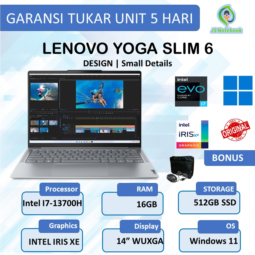 LENOVO YOGA SLIM 6 OLED 14IRH8 intel i7-13700H 16GB 512SSD WIN11+OHS