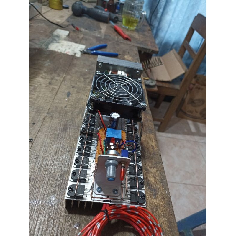 inverter pac trafo 5amper murni 20 transistor + flip flop
