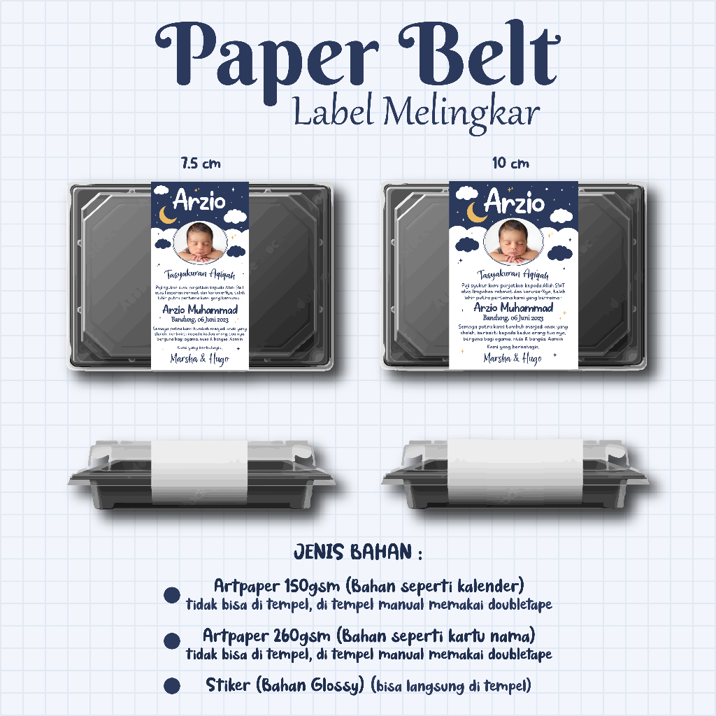 

Label Box Nasi Melingkar - Paperbelt Ulang Tahun, Khitan - Paperbelt Syukuran