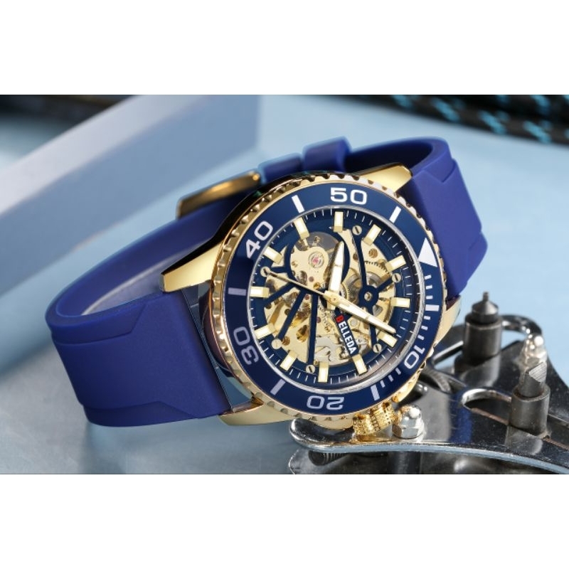 JAM TANGAN PRIA BELLEDA 9485 STRAP RUBBER BERGARANSI 1TH