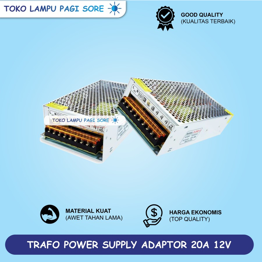 Adaptor Power Supply 12V 20A Switching LED Trafo 20 Ampere