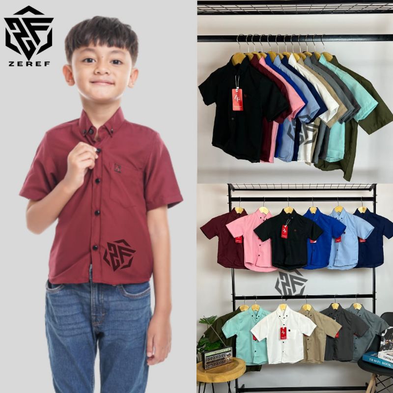 Pakaian Atasan Hem Kemeja Lengan Pendek Anak Laki Laki Baju Hem Kemeja Anak Kecil Cowok Model Terbar