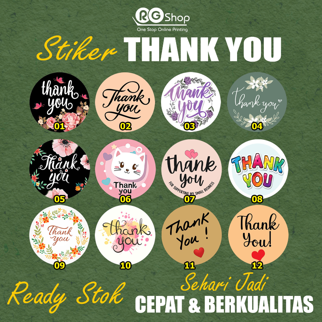 

[isi 500 Pcs] STIKER THANK YOU / STIKER TERIMA KASIH