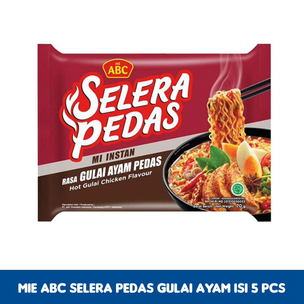

Mie ABC Selera Pedas Gulai Ayam Mie Instan Isi 5 pcs