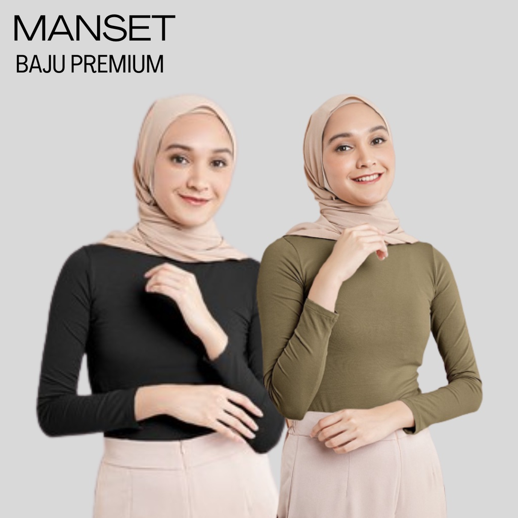Manset Olahraga/ Manset Baju Daleman Muslim - Manset Lengan Panjang Wanita pria - Dalaman Baju Spand