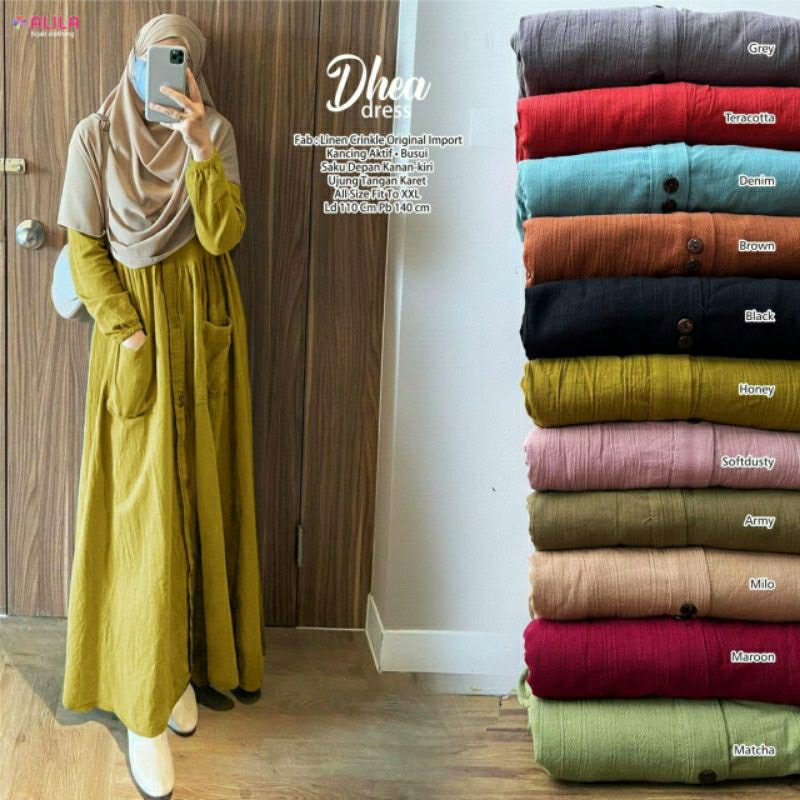 HIJABBSTORY Dhea Dress Polos 110 ALL1 Qkanaya  Q Syari  Busui Rempel Umroh Qia solo