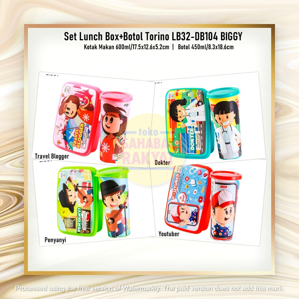 Set Lunch Box Set Kotak Makan Botol Torino LB32-DB104 Biggy