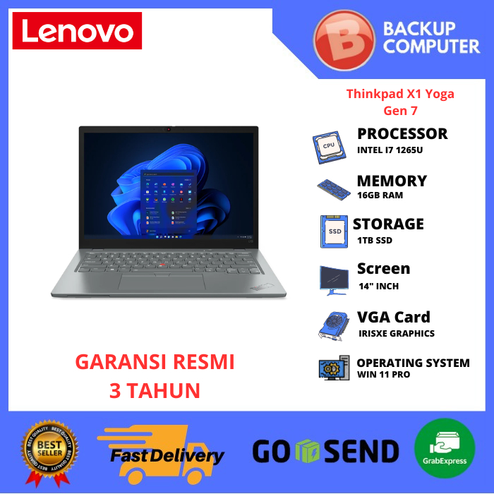 LAPTOP Lenovo Thinkpad X1 Yoga Gen 7 21CD0085ID Intel i7-1265U