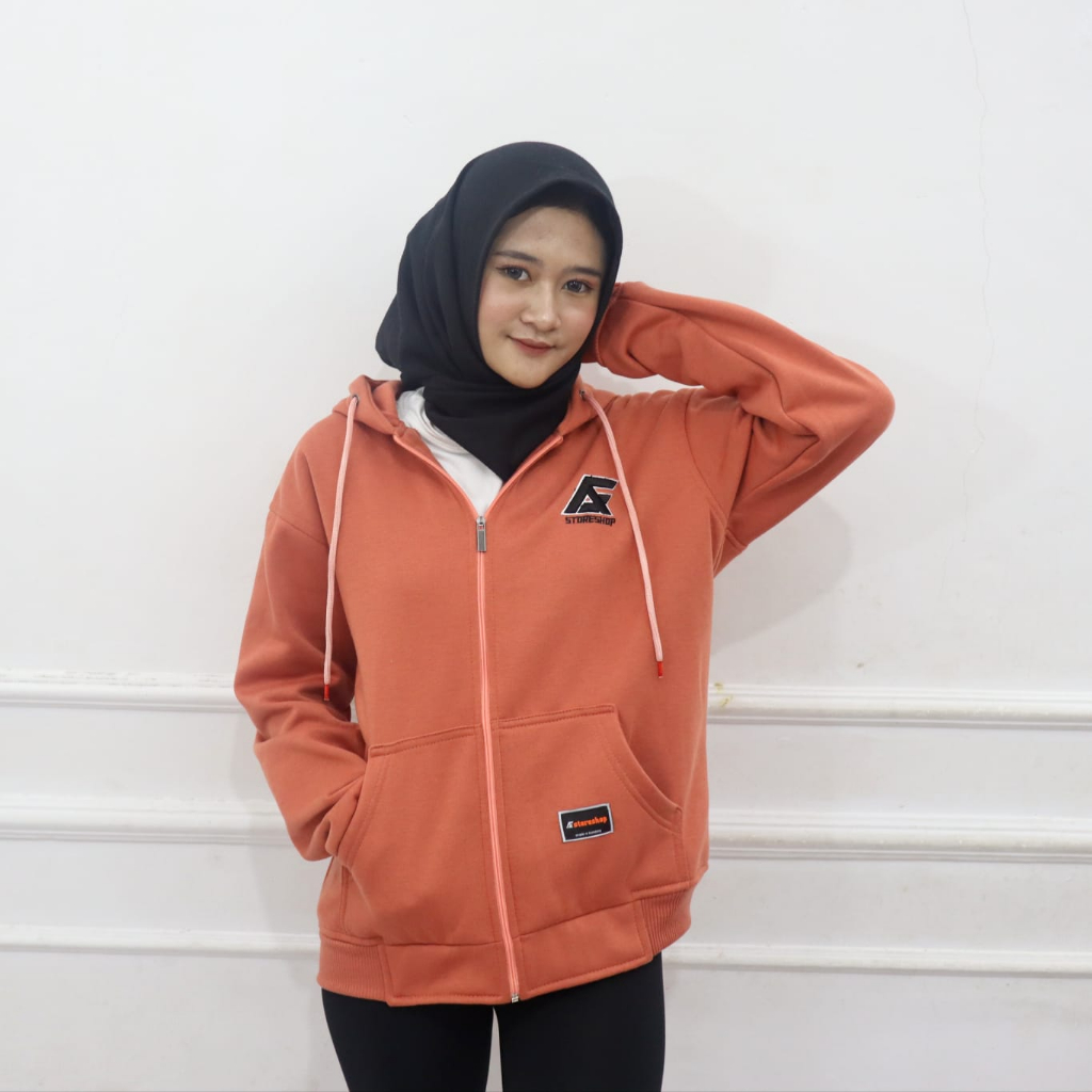 Jaket Hoodie Ziper Pria Wanita