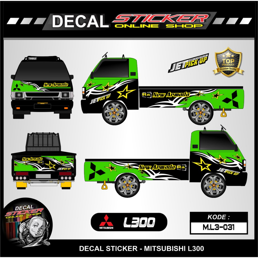 STIKER MOBIL PICKUP L300 STICKER DECAL PRINT VARIASI FULL BODY MOTIF TERBARU