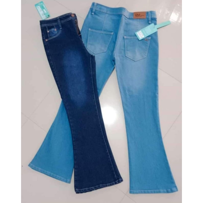 Celana Highwaist Cutbray Jeans Lipat Premium Strit