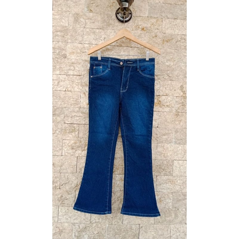 Celana Highwaist Cutbray Jeans Lipat Premium Strit